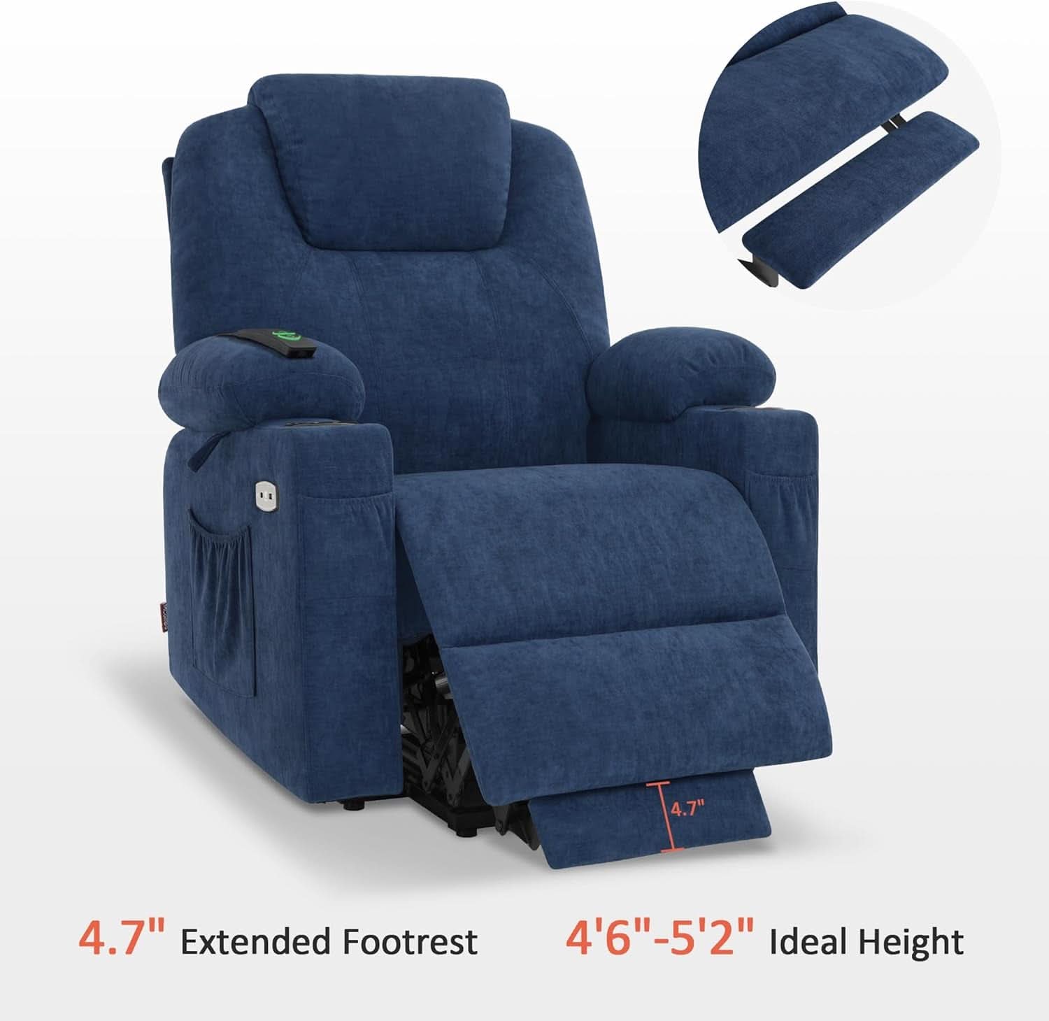 Petite Power Lift Recliner With Massage And Heat USB Ports