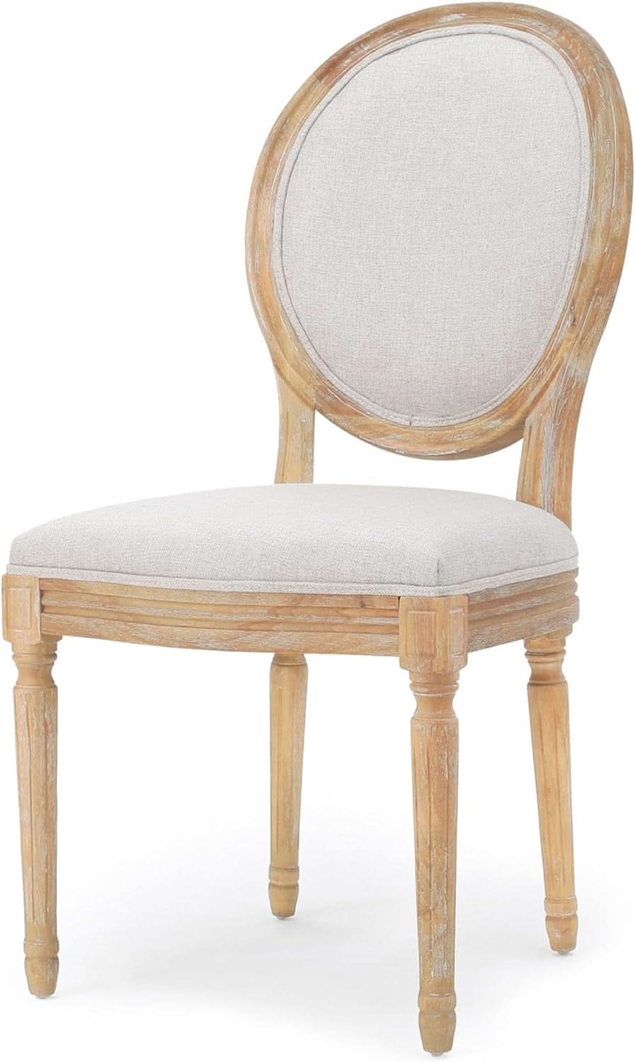 Phinnaeus Beige Polyester Fabric Dining Chairs Set Of 2