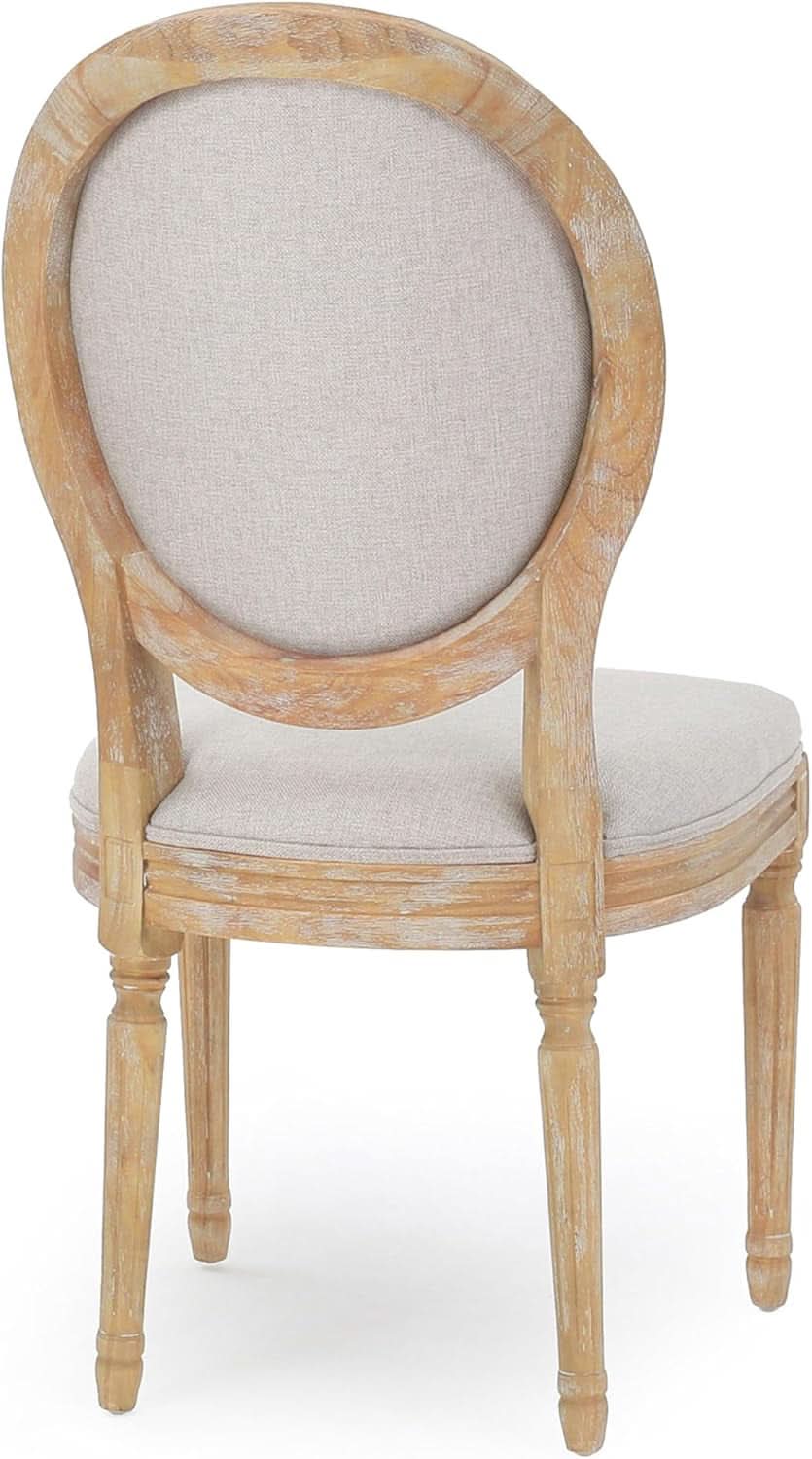 Phinnaeus Beige Polyester Fabric Dining Chairs Set Of 2