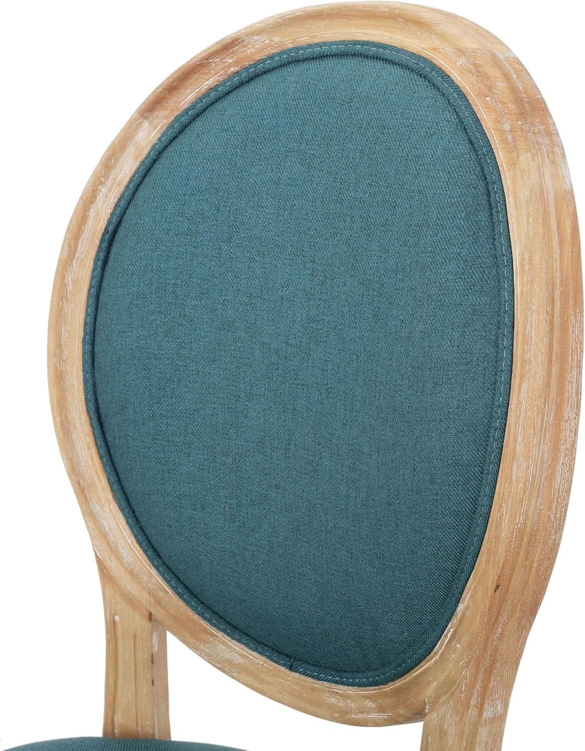 Phinnaeus Fabric Dining Chairs Set Dark Teal Two Piece