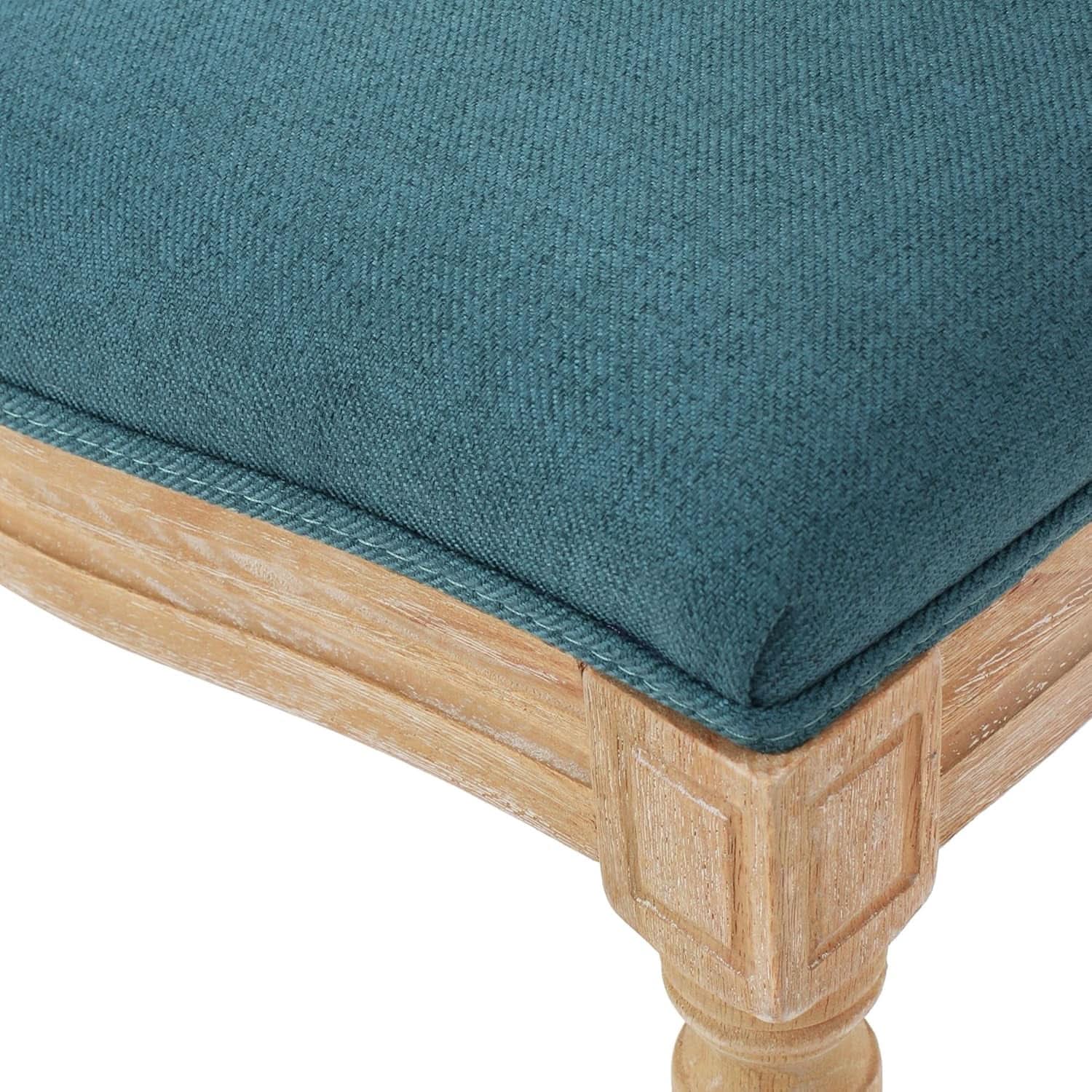 Phinnaeus Fabric Dining Chairs Set Dark Teal Two Piece