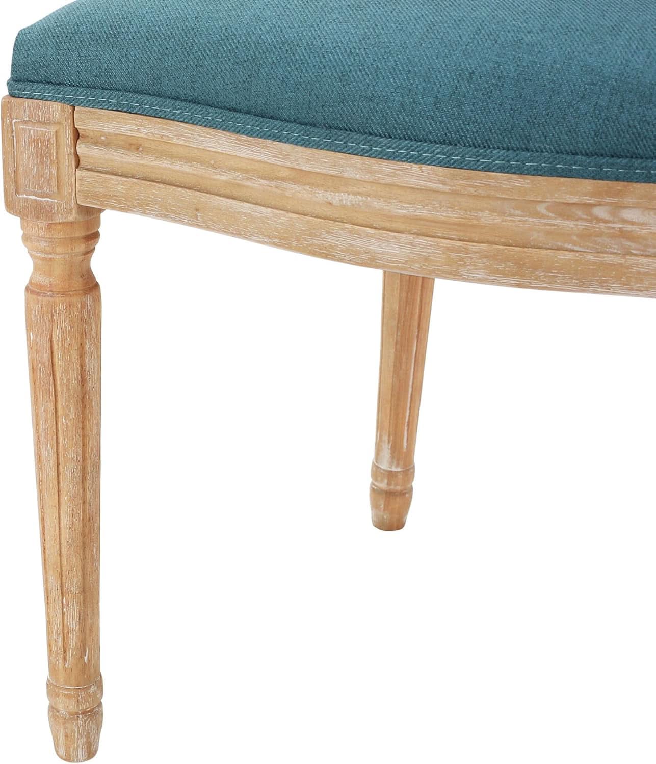 Phinnaeus Fabric Dining Chairs Set Dark Teal Two Piece