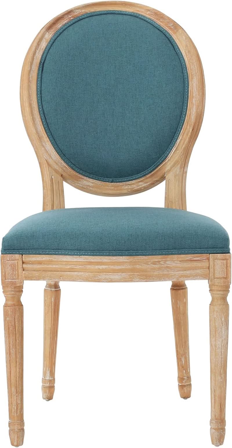 Phinnaeus Fabric Dining Chairs Set Dark Teal Two Piece
