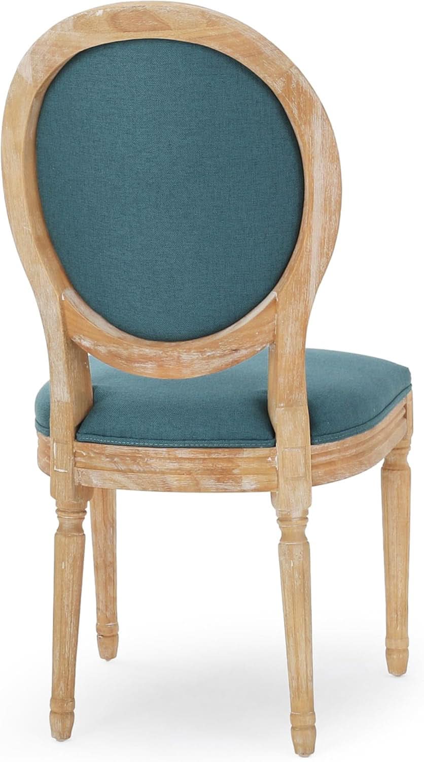 Phinnaeus Fabric Dining Chairs Set Dark Teal Two Piece