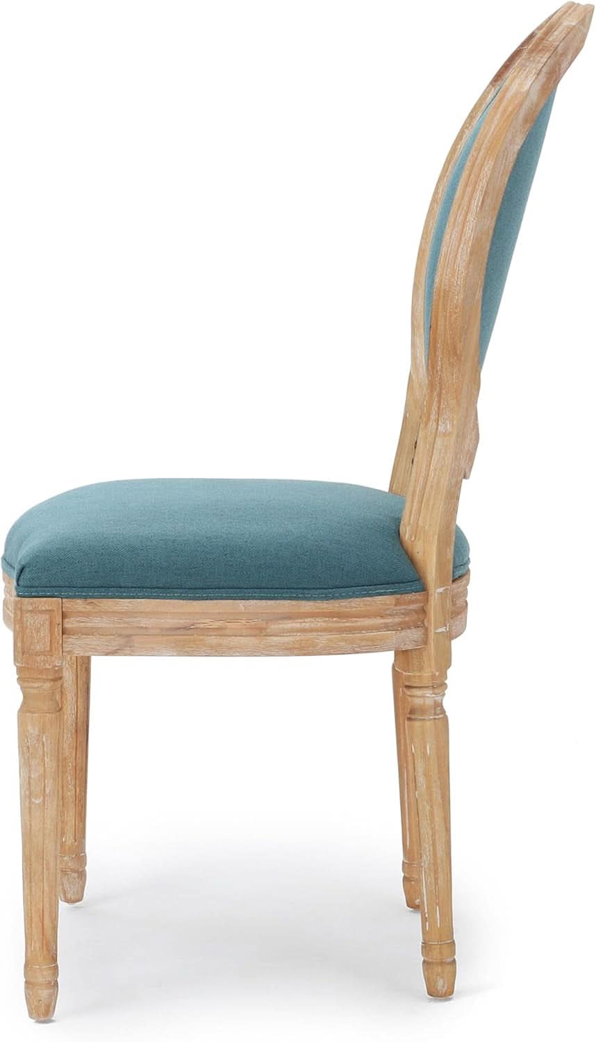Phinnaeus Fabric Dining Chairs Set Dark Teal Two Piece