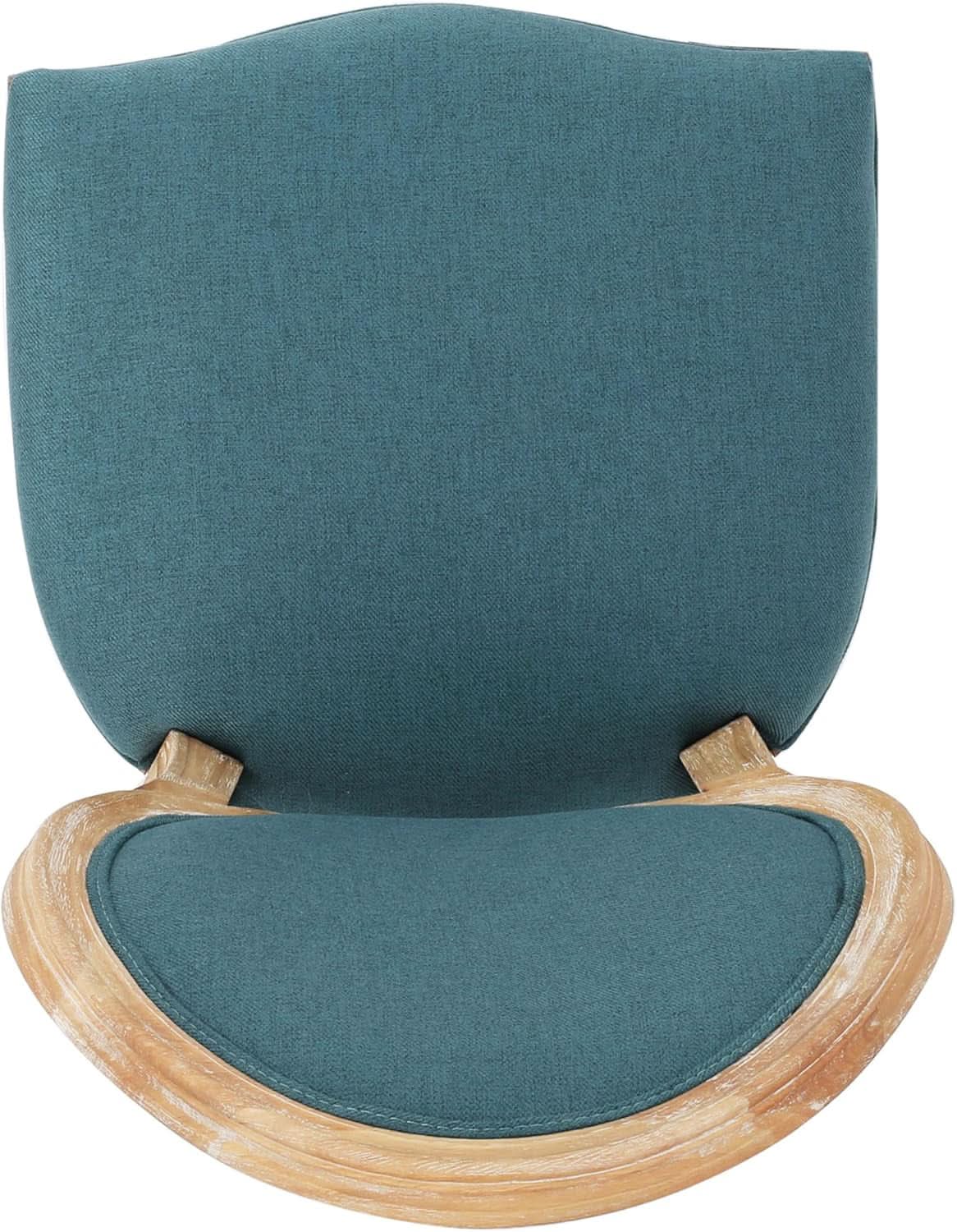 Phinnaeus Fabric Dining Chairs Set Dark Teal Two Piece