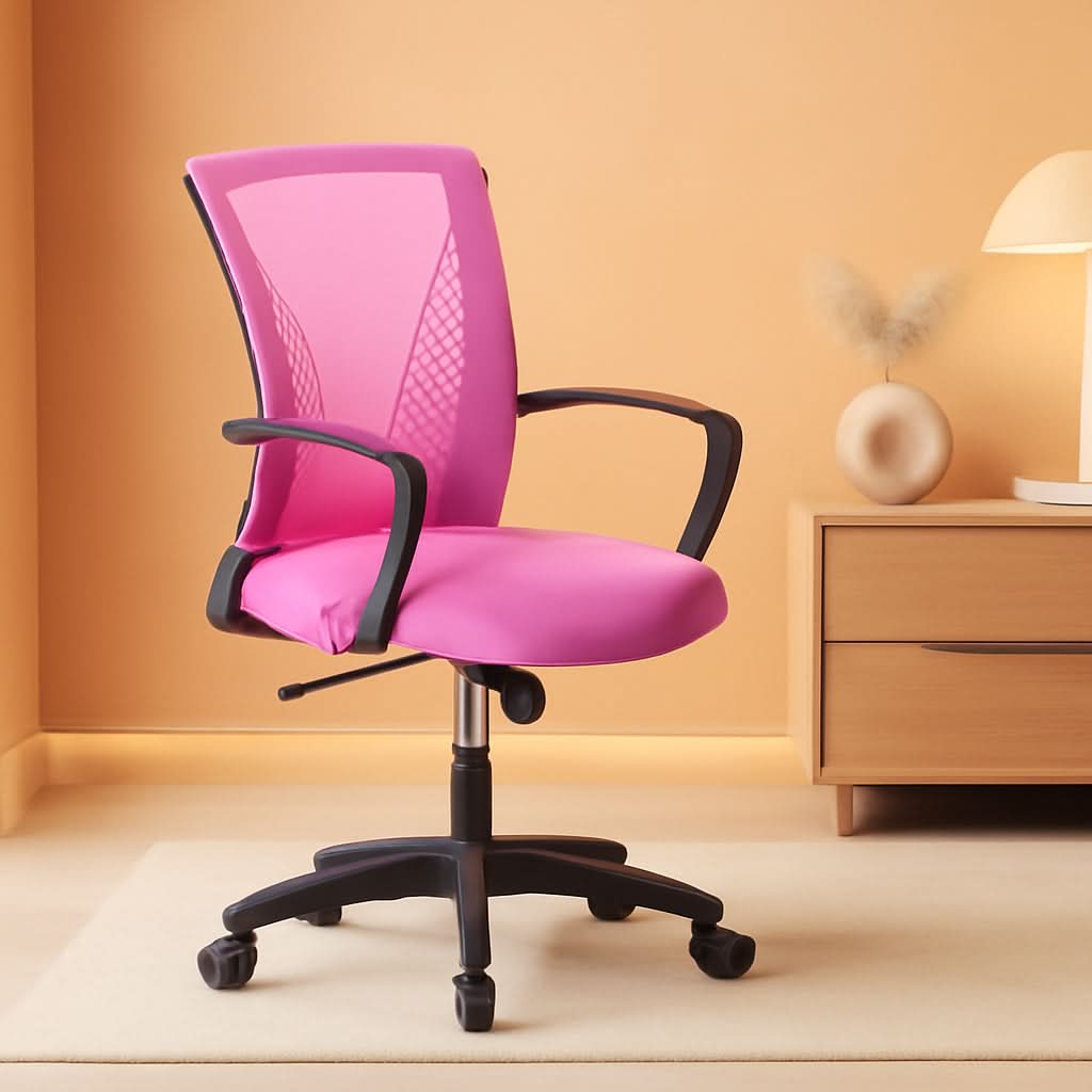 Pink Ergonomic Gaming Chair With Lumbar Support 360 Swivel