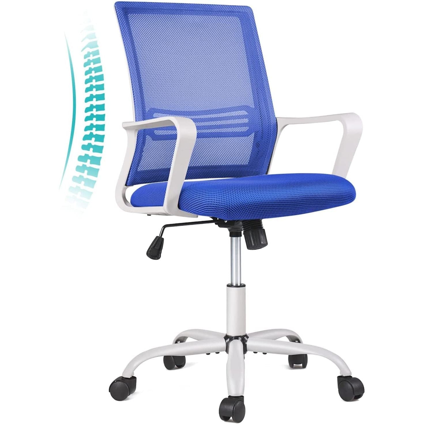 Pink Ergonomic Office Chair With Wheels And Back Support