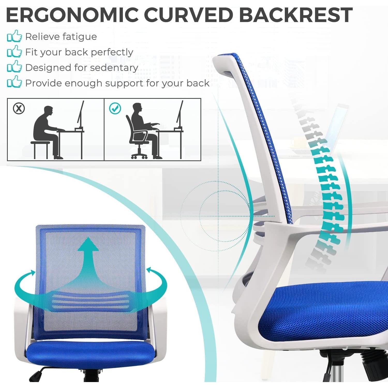 Pink Ergonomic Office Chair With Wheels And Back Support