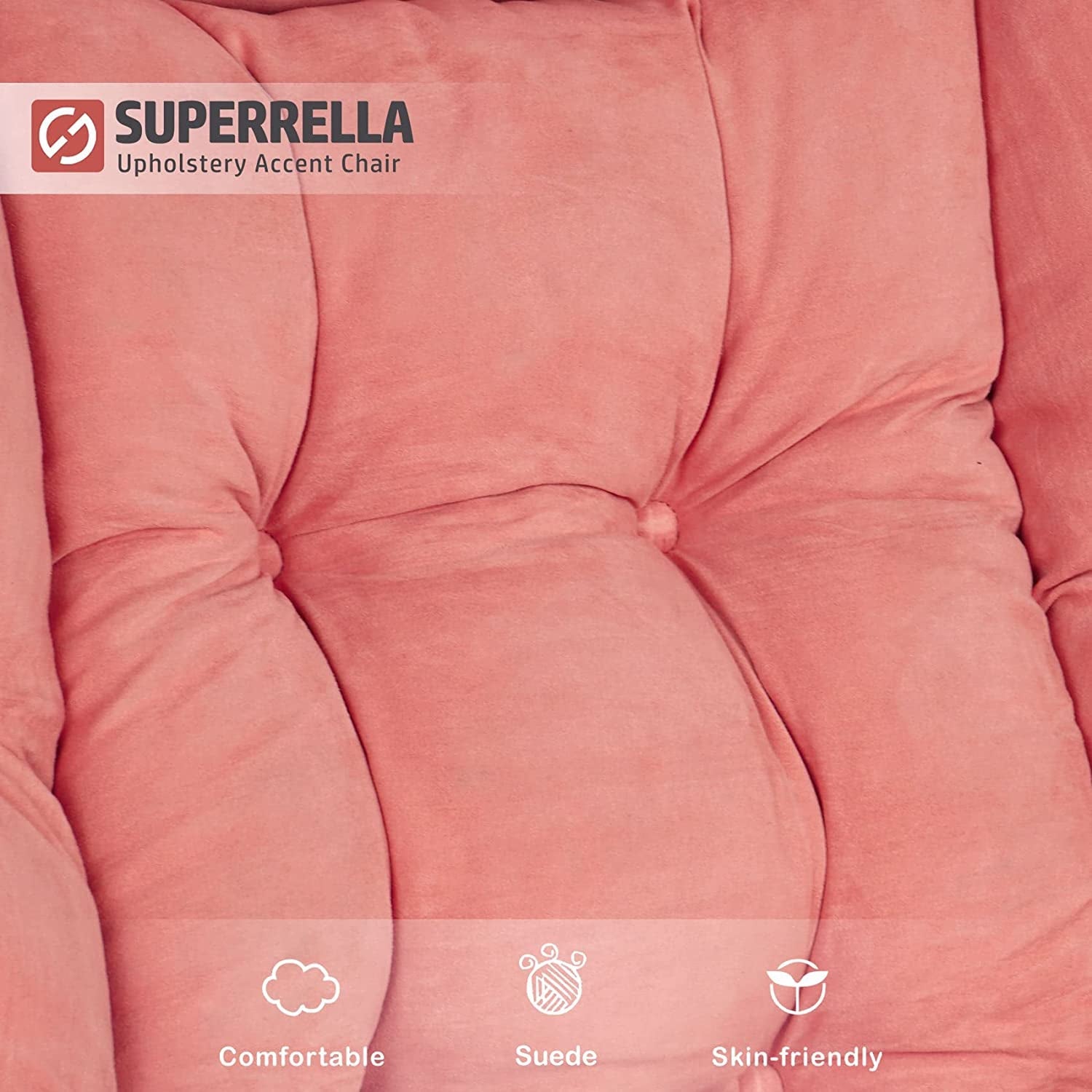 Pink High Back Armchair With Comfortable Suede Cushion For Living Room