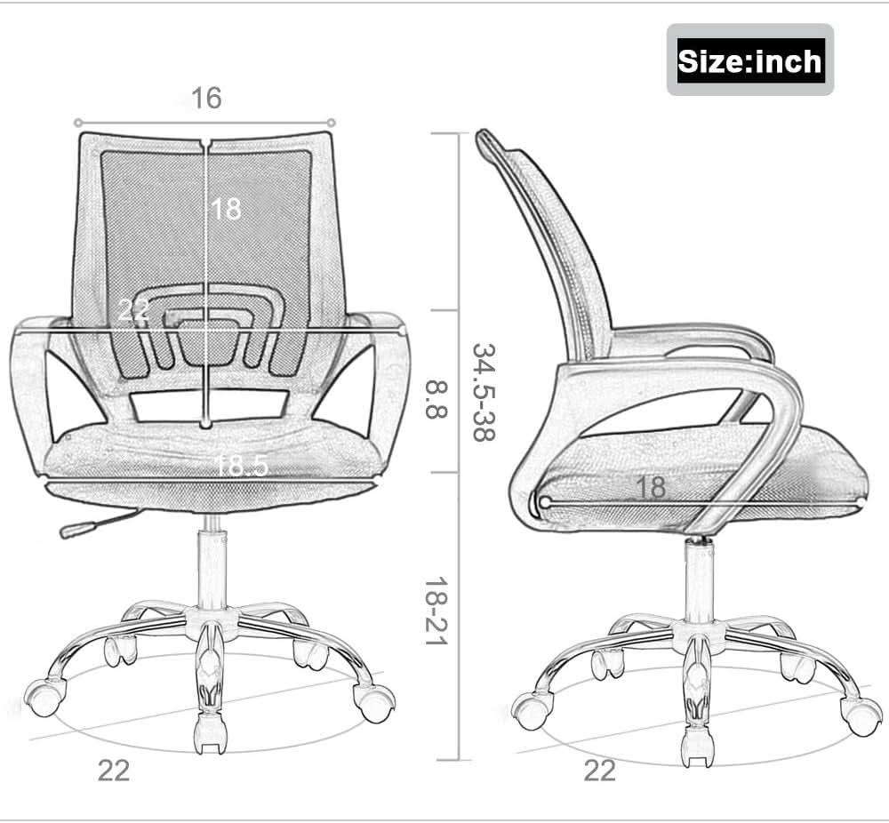 Pink Mesh Executive Office Chair With Lumbar Support