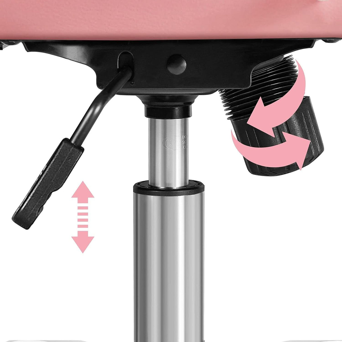 Pink Mid Back Office Chair With Arms 360 Degree Swivel