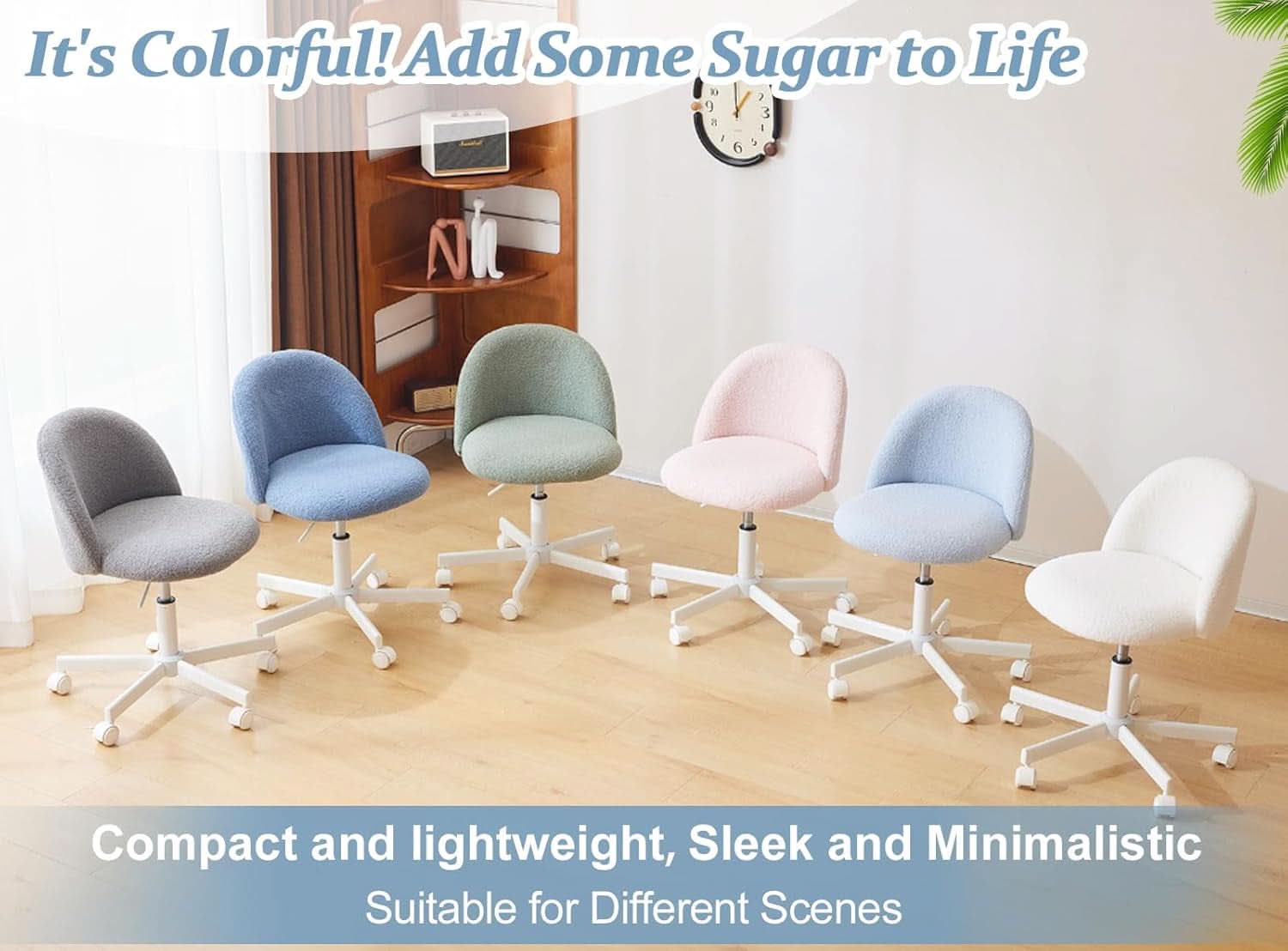Pink Teddy Desk Chair With Lumbar Support And Wheels
