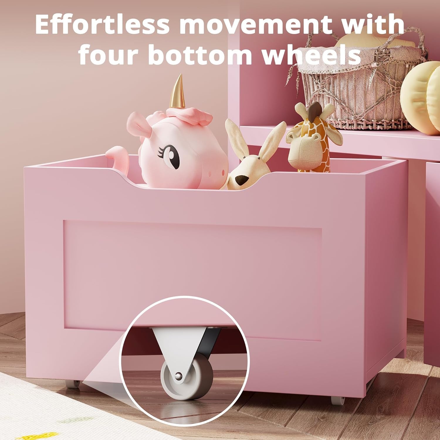 Pink Toy Storage Organizer With Detachable Drawers