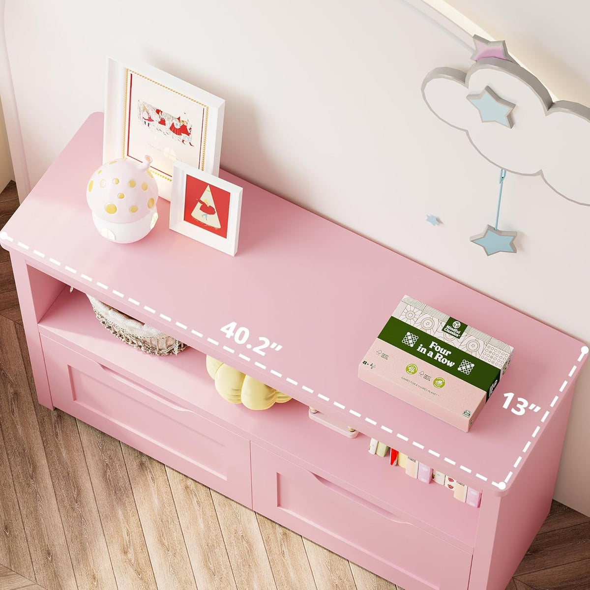Pink Toy Storage Organizer With Detachable Drawers