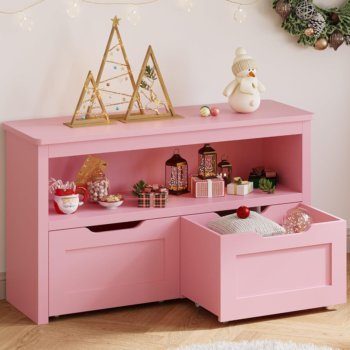 Pink Toy Storage Organizer With Detachable Drawers