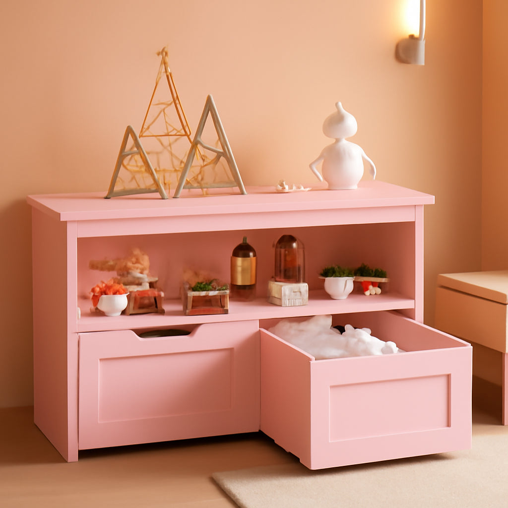 Pink Toy Storage Organizer With Detachable Drawers