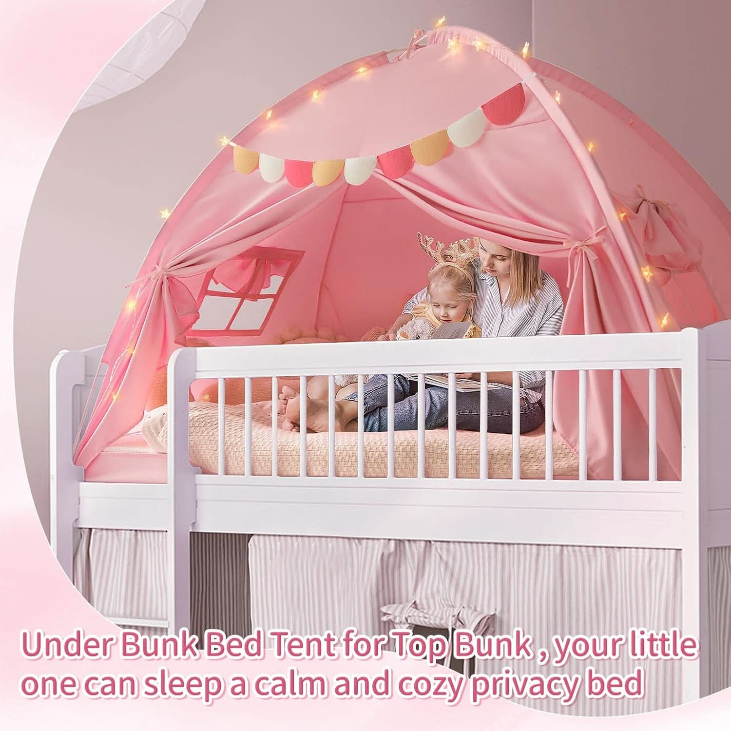 Pink Twin Bed Tent Blackout PrivacyShield Multifunctional