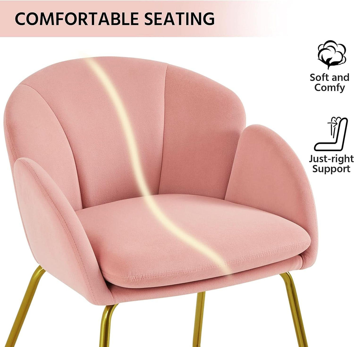Pink Velvet Flower Armchair With Gold Legs Living Room