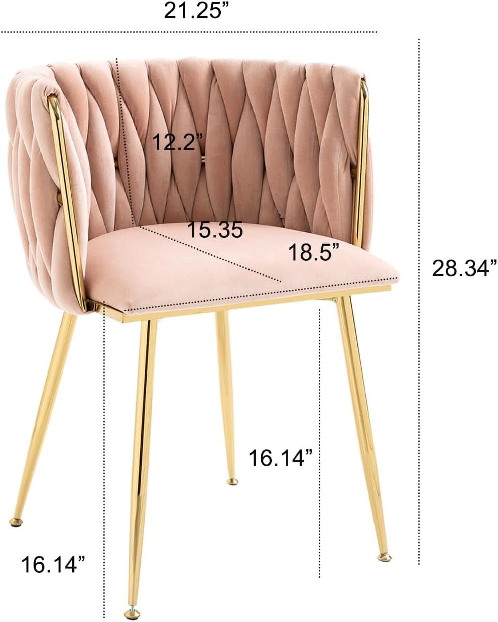 Pink Velvet Tufted Dining Chairs With Gold Metal Legs Set 4