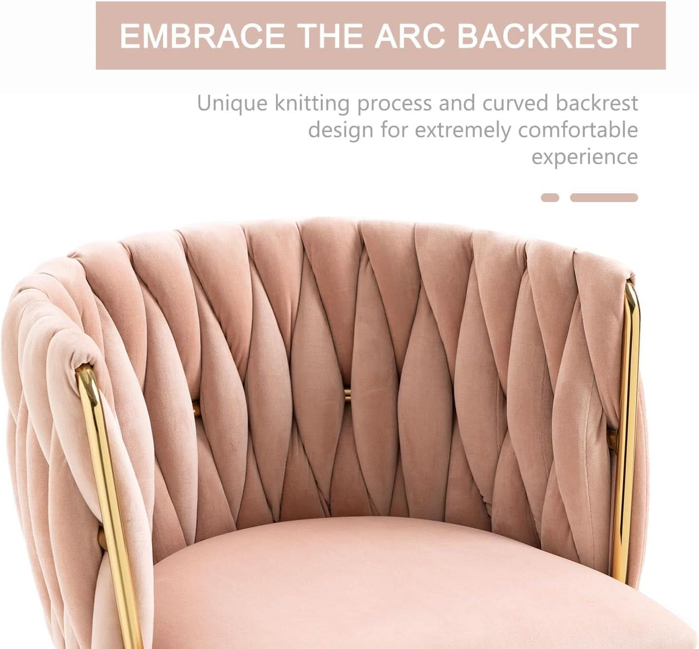 Pink Velvet Tufted Dining Chairs With Gold Metal Legs Set 4