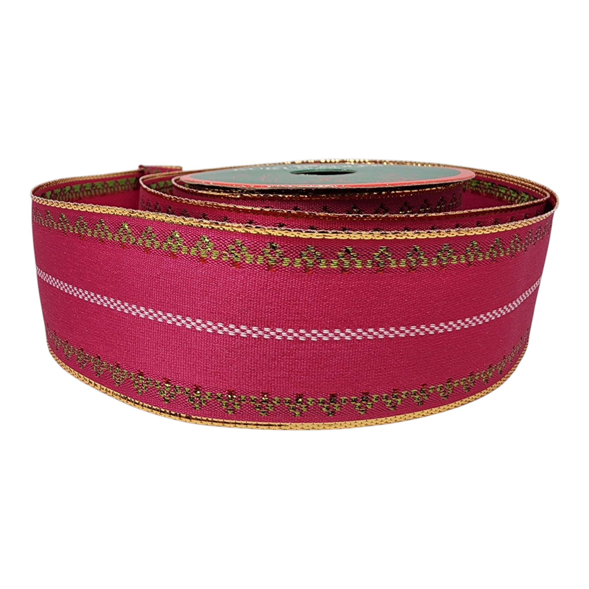 Pink With Gold Edge Ribbon - 1.5" x 10 Yards