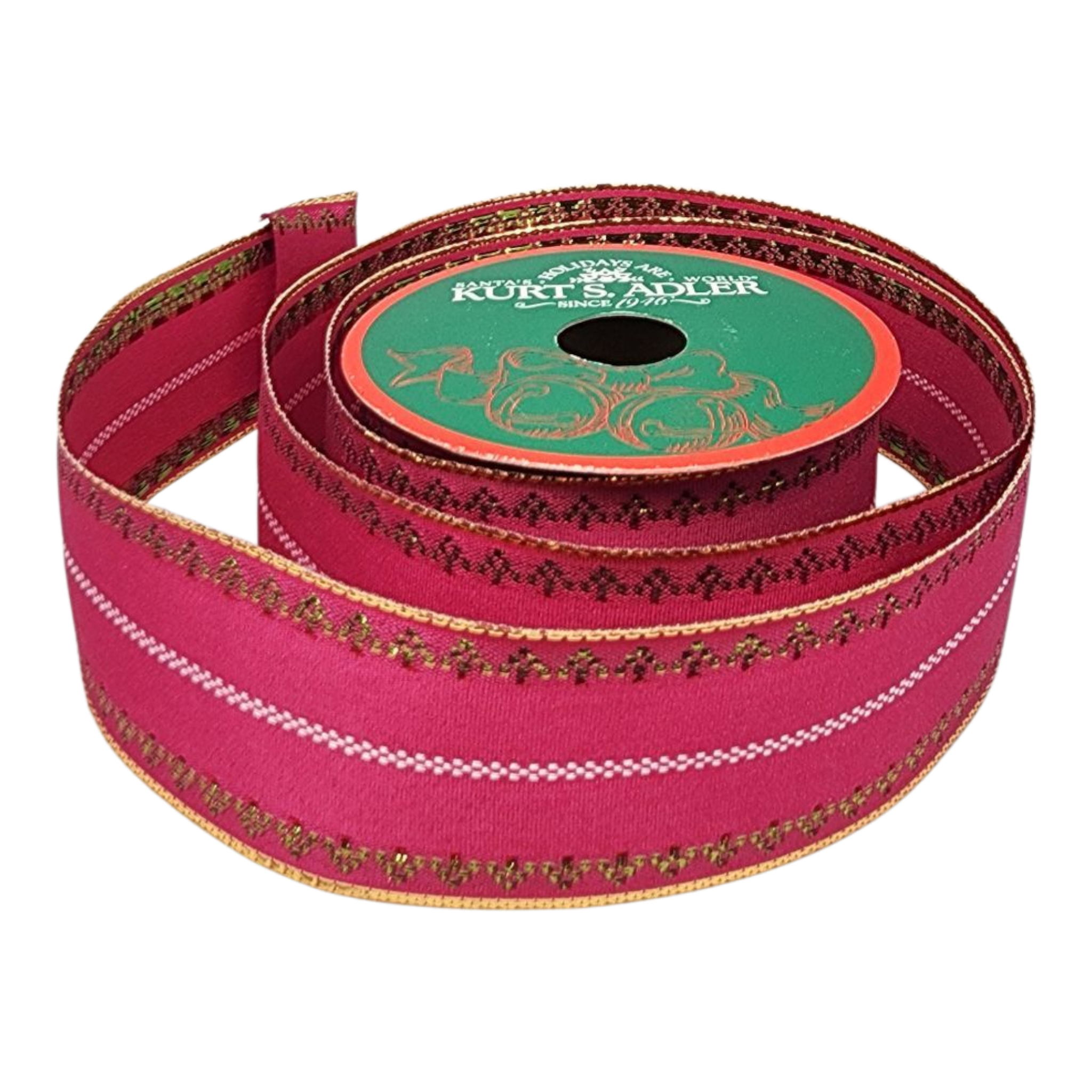 Pink With Gold Edge Ribbon - 1.5" x 10 Yards