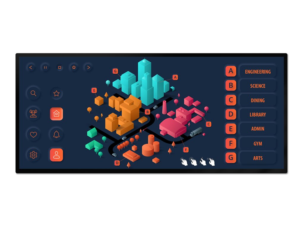 Planar URW105-ERO-T - 105 Diagonal Class UltraRes W Series LED-backlit LCD display - interactive digital signage - with touchscreen 998-3425-01