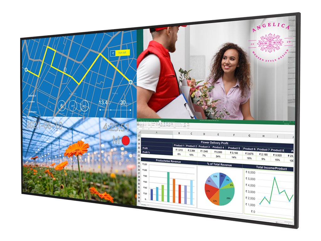 Planar UltraRes P Series URP55 - 55 Diagonal Class LED-backlit LCD display - digital signage - 4K UHD (2160p) 3840 x 2160 - edge-lit 998-2889-00