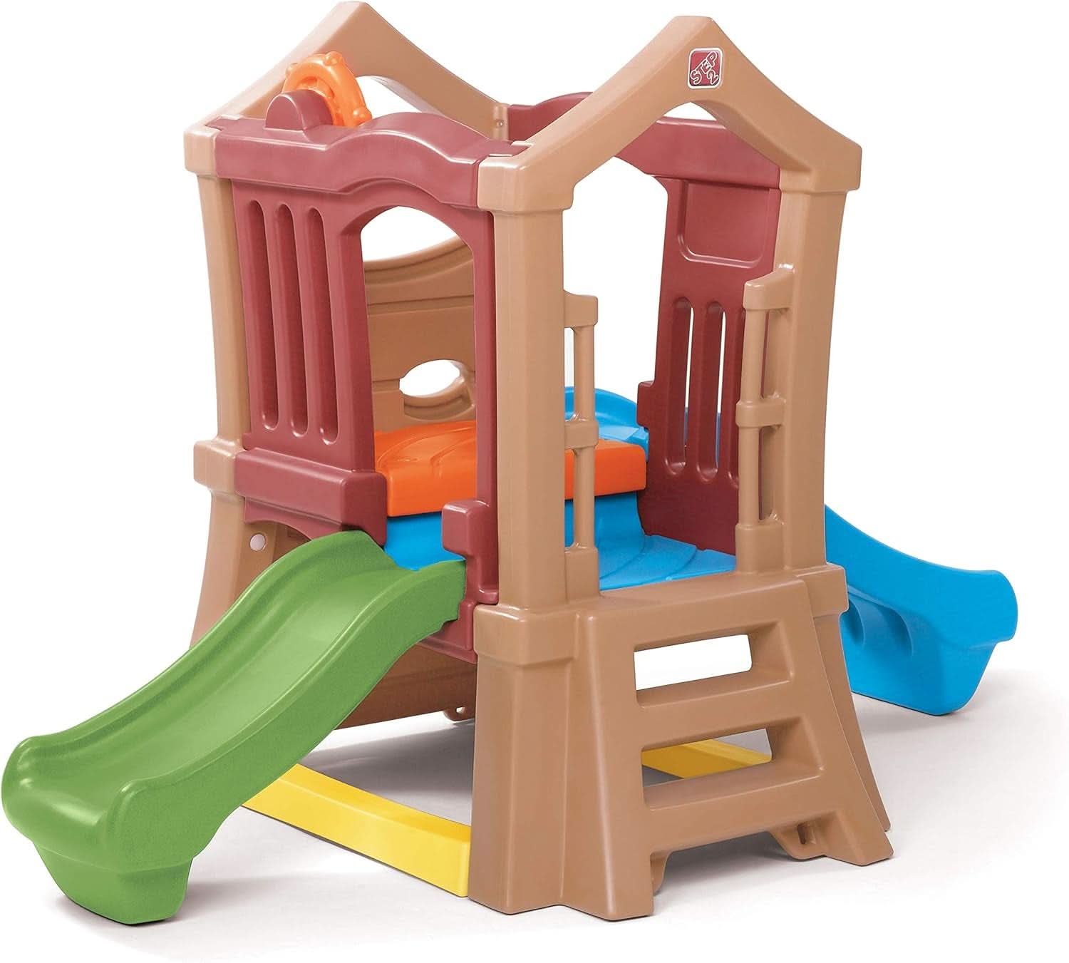 Play Up Double Slide Climber Outdoor Playset For Toddlers Ages 2 To 6 2 Slides