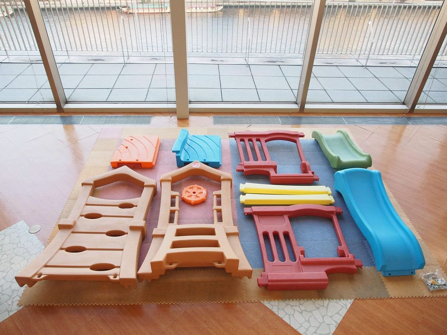 Play Up Double Slide Climber Outdoor Playset For Toddlers Ages 2 To 6 2 Slides