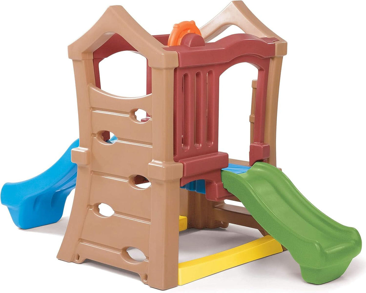 Play Up Double Slide Climber Outdoor Playset For Toddlers Ages 2 To 6 2 Slides