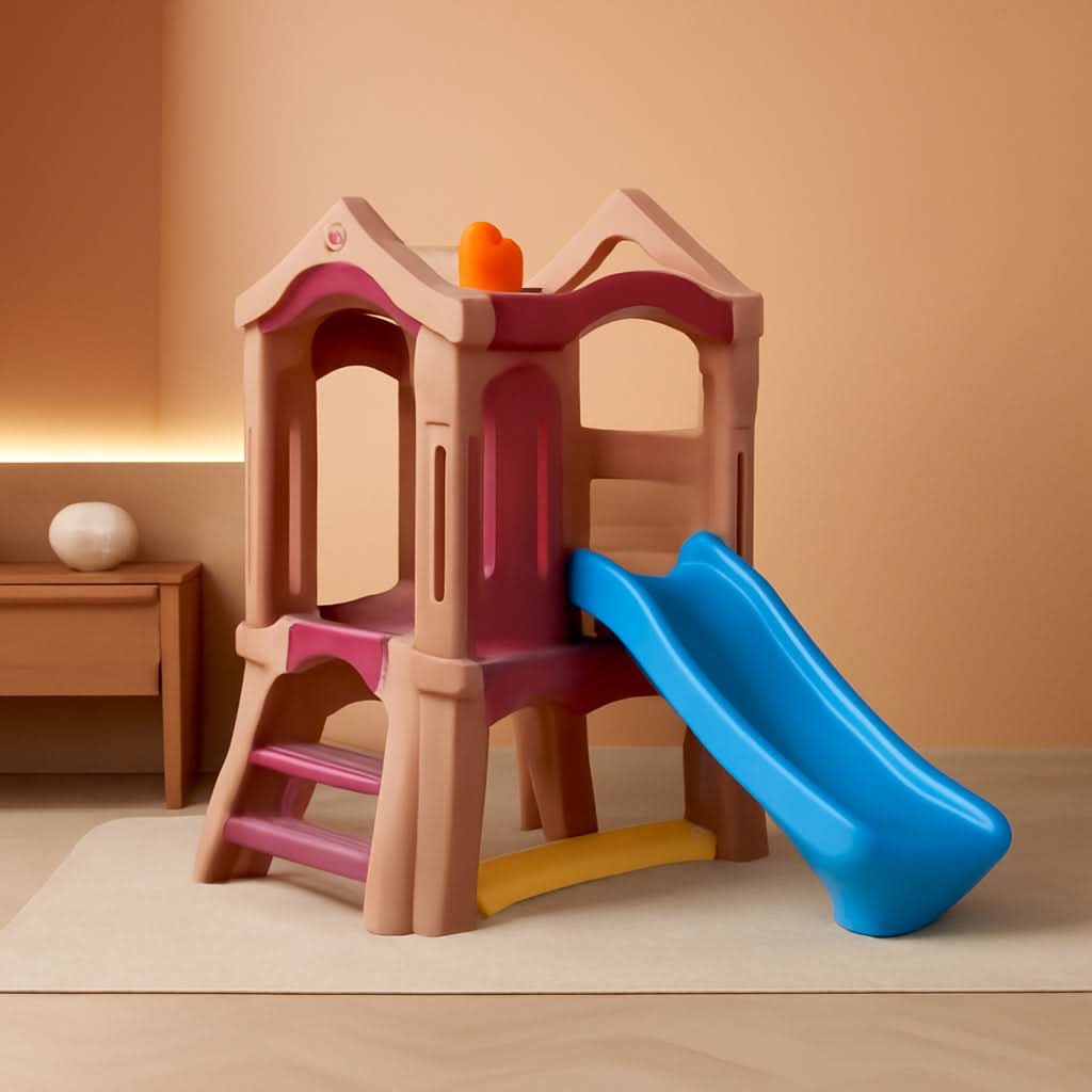 Play Up Double Slide Climber Outdoor Playset For Toddlers Ages 2 To 6 2 Slides