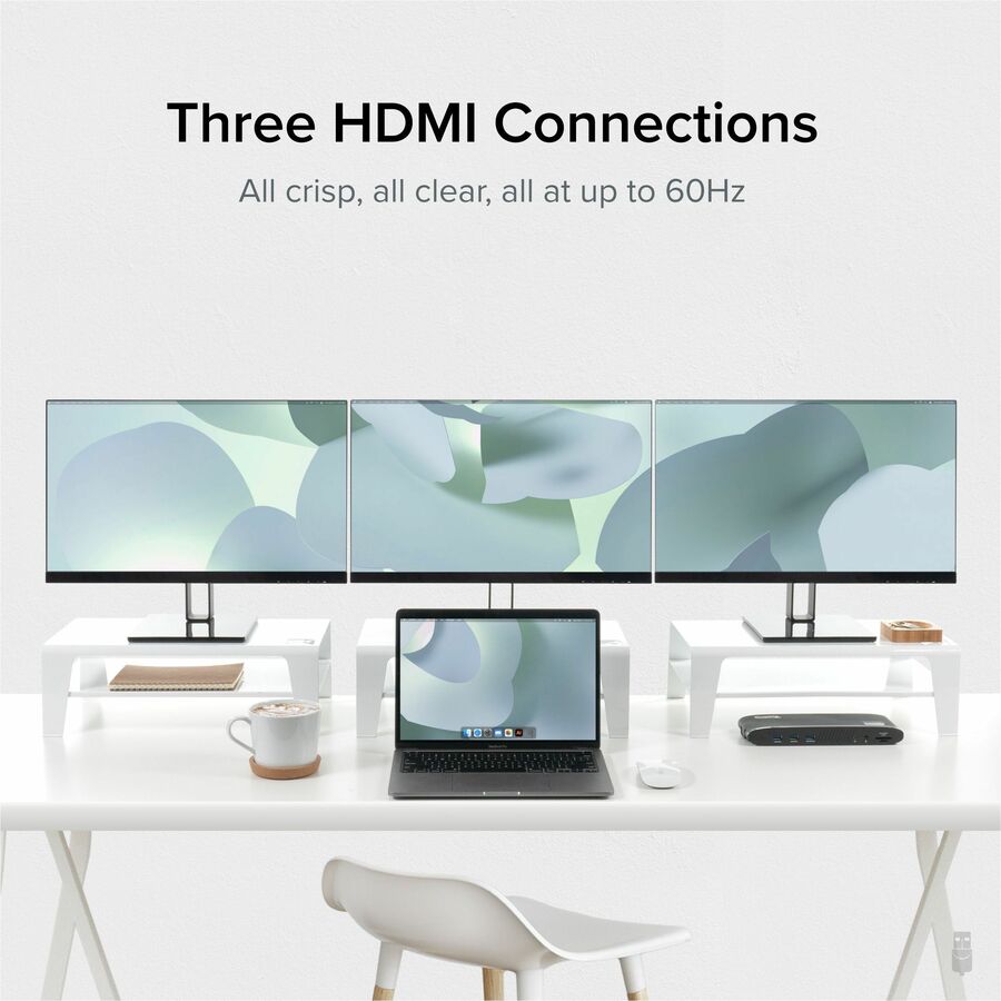 Plugable 14-in-1 USB-C Triple Monitor Laptop Docking Station with 100W Charging -