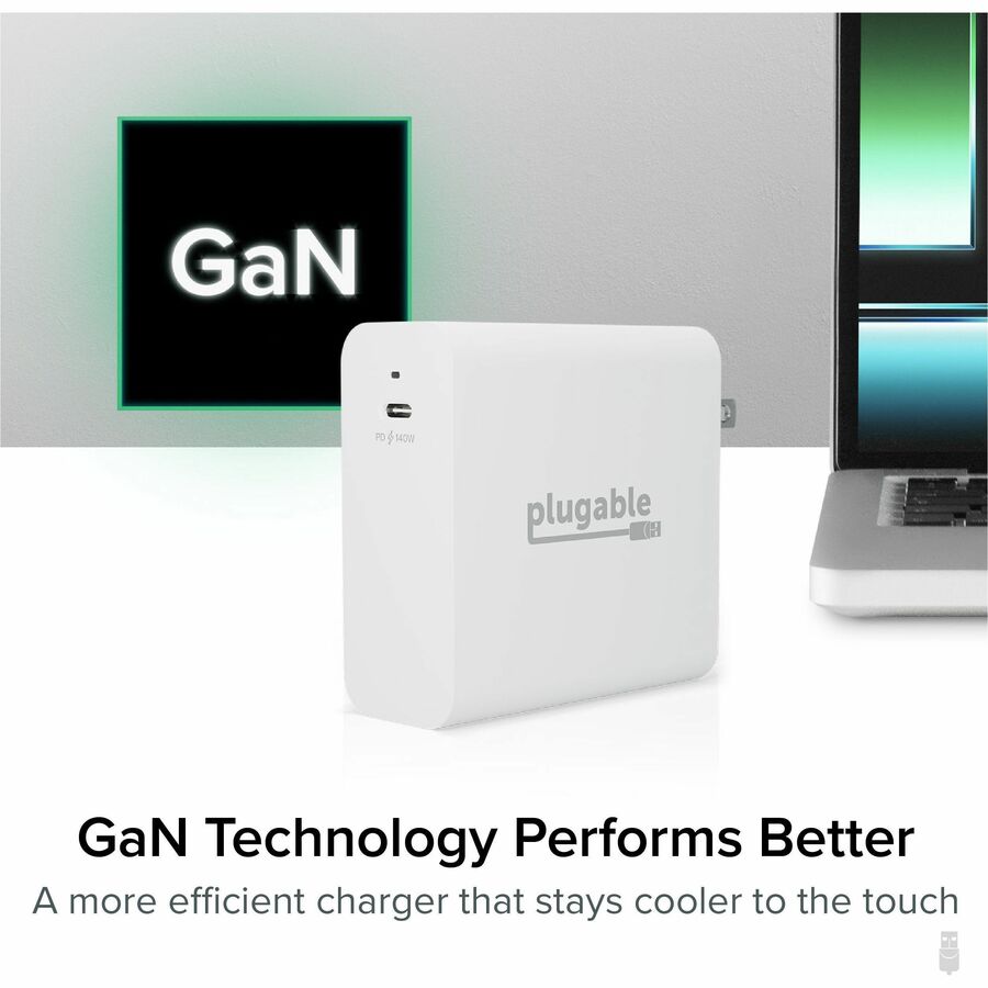 Plugable 140W USB C Charger, GaN Wall Charger for Laptop, PD 3.1 Power Adapter -