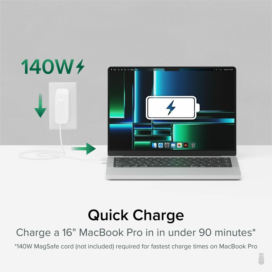 Plugable 140W USB C Charger, GaN Wall Charger for Laptop, PD 3.1 Power Adapter -
