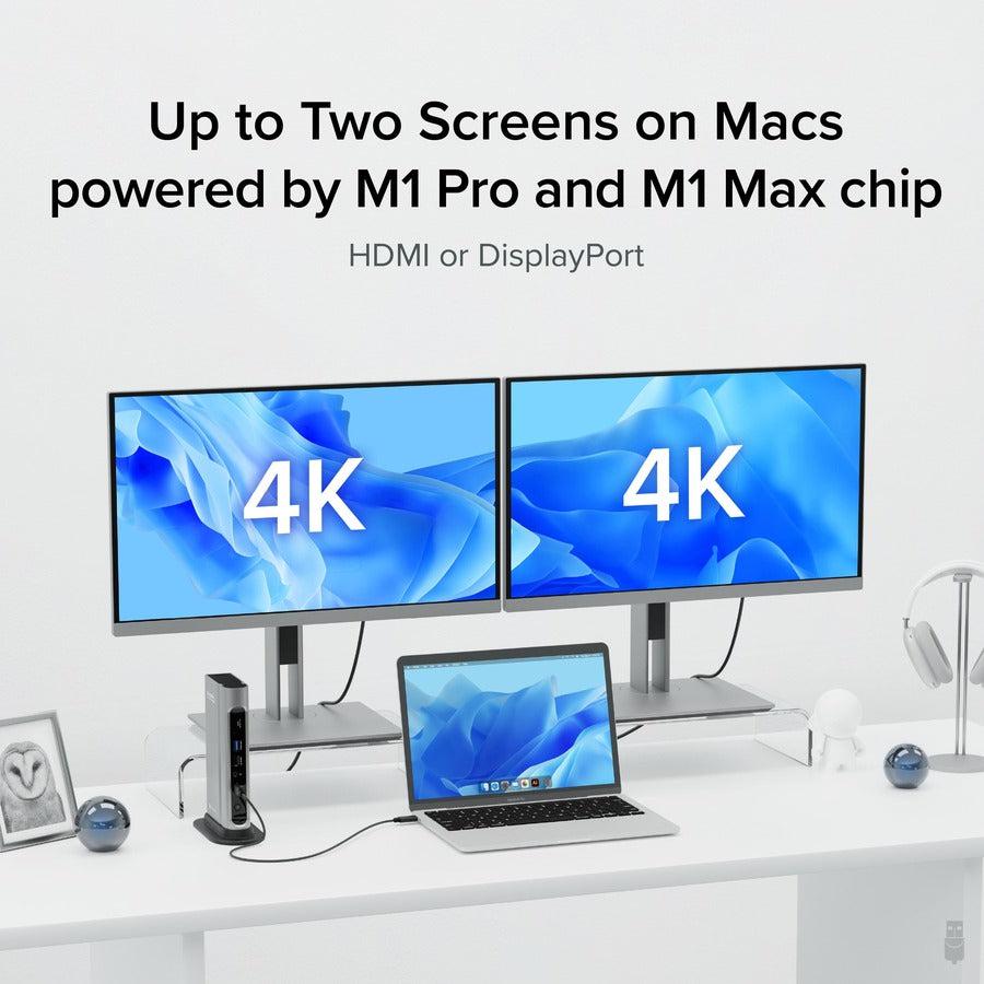 Plugable 16-in-1 Thunderbolt 4 Dock with 100W Charging, 4K Quad Monitor Setup for Thunderbolt 4 Windows Laptops TBT4-UDZ