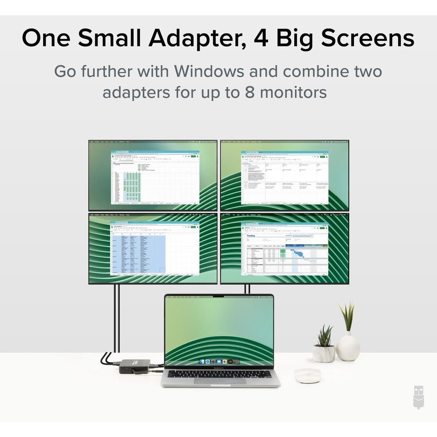 Plugable 4 HDMI Multi Monitor Adapter, USB 3.0 or USB C to HDMI Adapter USBC-768H4