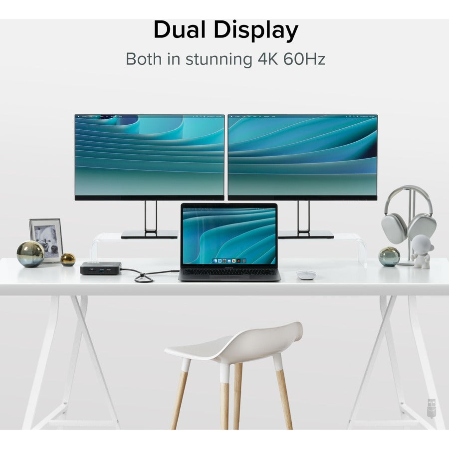 Plugable 7-in-1 USB C Docking Station Dual Monitor - Dual HDMI Dock is Compatible with Mac and Windows USBC-6950PDZ