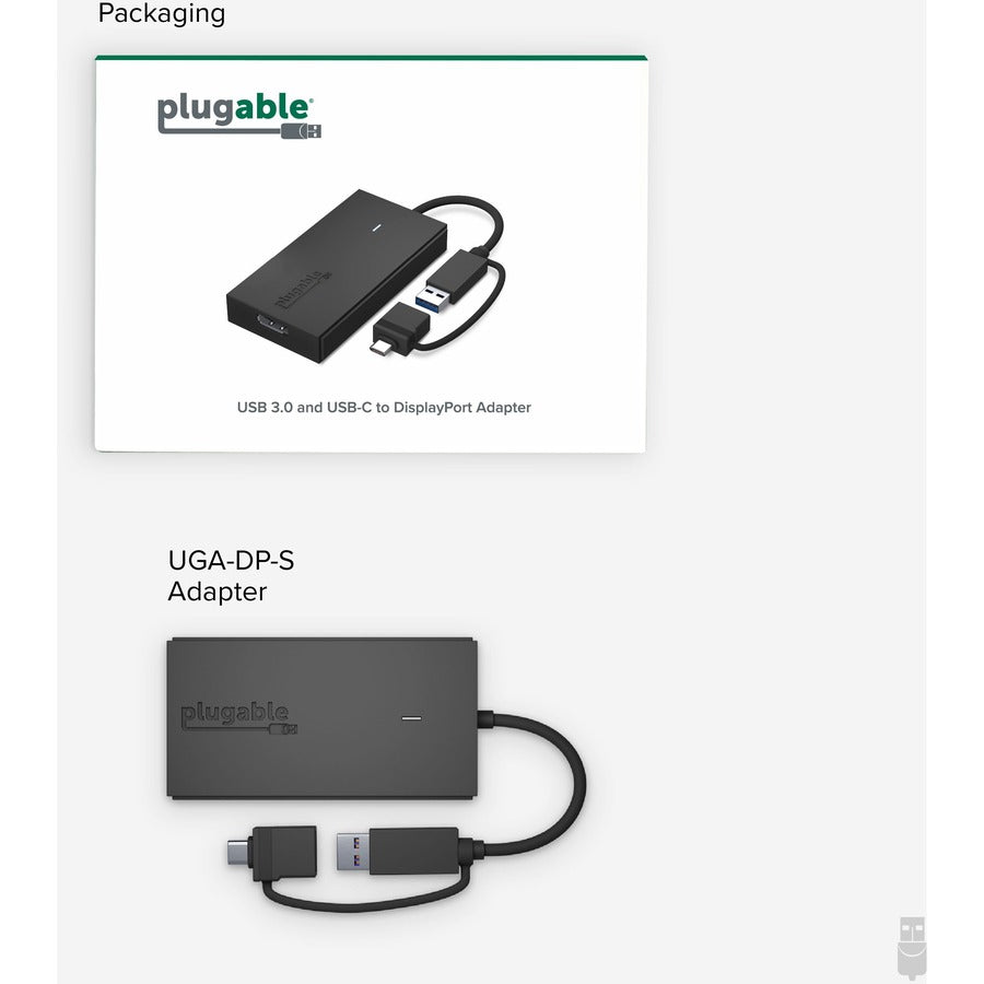 Plugable DisplayPort/USB-C/USB Audio/Video Adapter UGA-DP-S