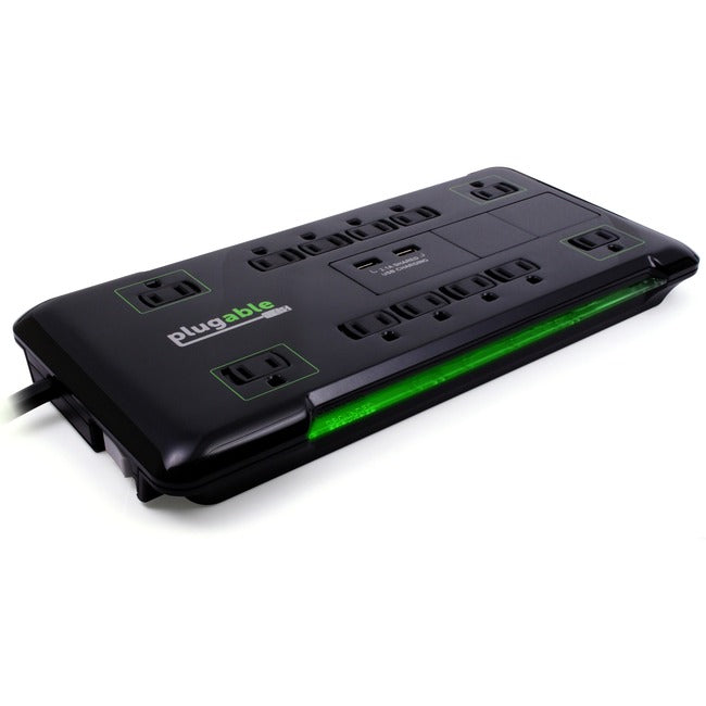 Plugable Surge Protector Power Strip With Usb And 12 Ac Outlets Ps12-Usb2B