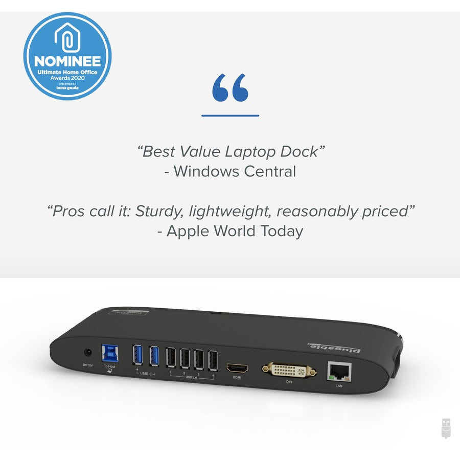 Plugable USB 3.0 Universal Laptop Docking Station for Windows and Mac UD-3900H