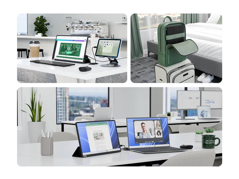 Plugable USB-C 15.6" Portable Monitor with Case & Stand – TAA Compliant