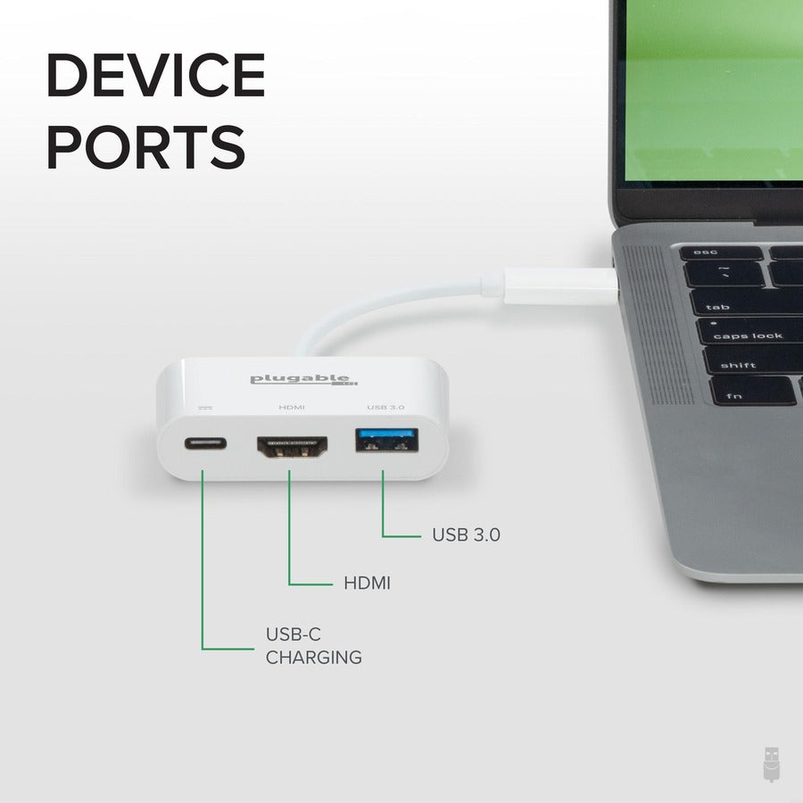 Plugable USB C Mini Dock with HDMI, USB 3.0 and Pass-Through Charging Compatible with 2018 iPad Pro, 2018 MacBook Air, Dell XPS 1315, Thunderbolt 3 and More USBC-MD101