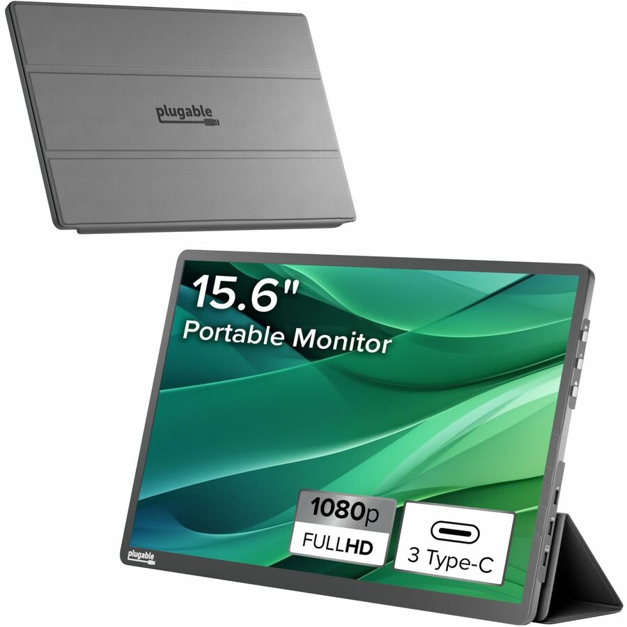 Plugable USB C Portable Monitor 15.6 Inch, 100W Pass-Through Charging for Your Laptop USBC-PDMON