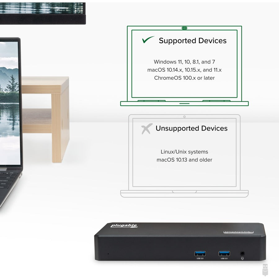 Plugable USB C Triple Display Docking Station with Laptop Charging, Thunderbolt 3 or USB C Dock Compatible with Specific Windows and Mac Systems UD-3900PDZ