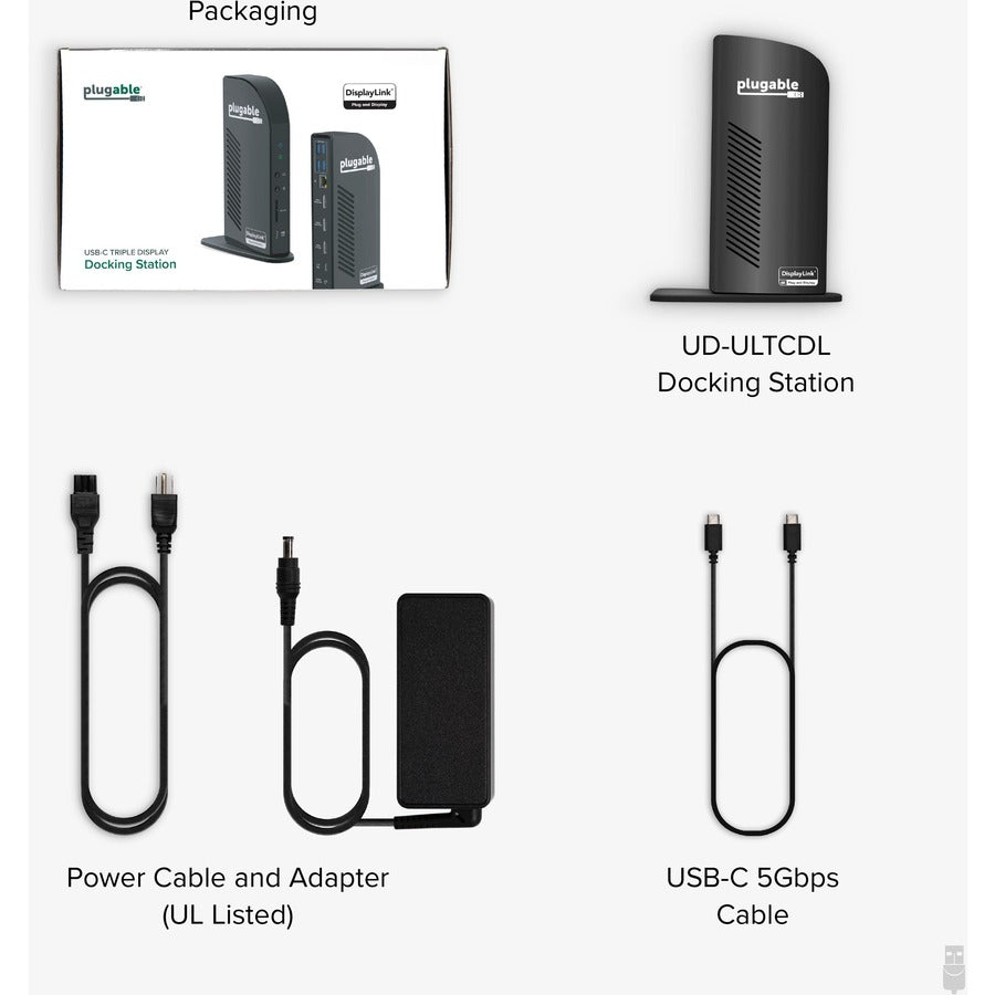 Plugable Ud-Ultcdl Usb-C Triple,Display Dock W/ Pd