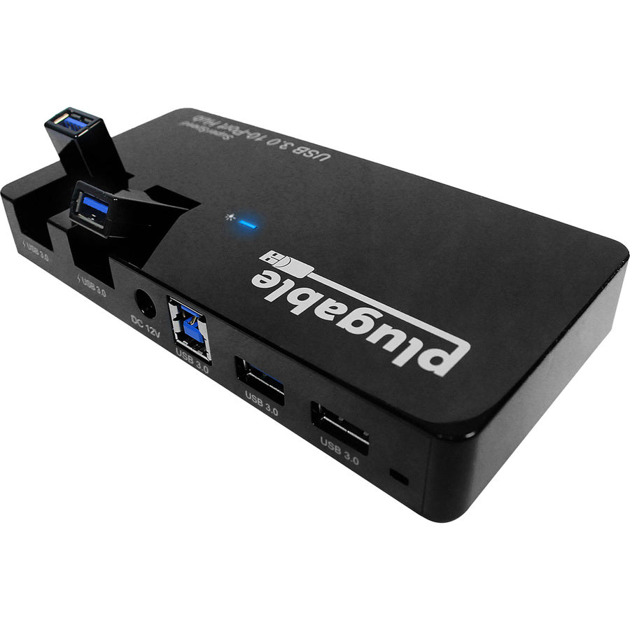 Plugable Usb Hub, 10 Port - Usb 3.0 5Gbps With 48W Power Adapter And Two Flip-Up Ports