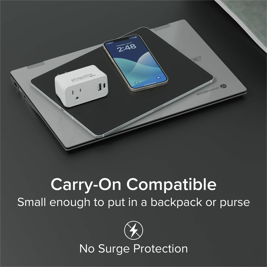 Plugable Wall Outlet Extender with 1x USB-C and 1x USB, 32W USB C Charger Block - USBC