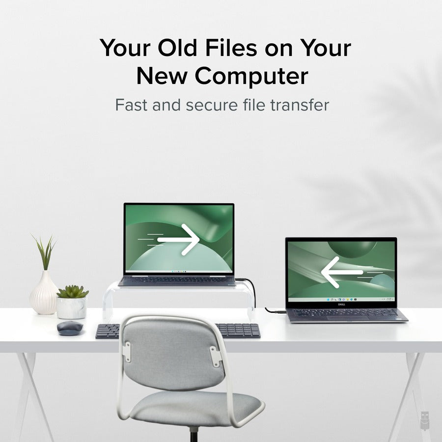 Plugable Windows Transfer Cable 6.6ft (2m), Thunderbolt 10Gbps, Bundled with Bravura Software for Windows PC to PC Migration - Unlimited Uses. Works between Thunderbolt 3 / 4, USB4 PCs TBT-TRAN